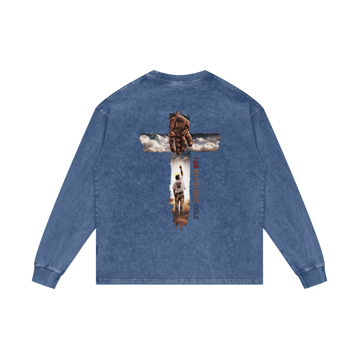Acid Wash Oversize Long Sleeve T-Shirt - 250 GSM - Image 4
