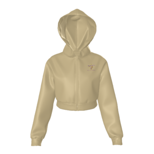 (No Matter…Good…Bad…Happy…Or Sad, God’s Soldiers Must Continue To Fight!) All-Over Print Women  Zip Up Crop Hoodie – 320 GSM