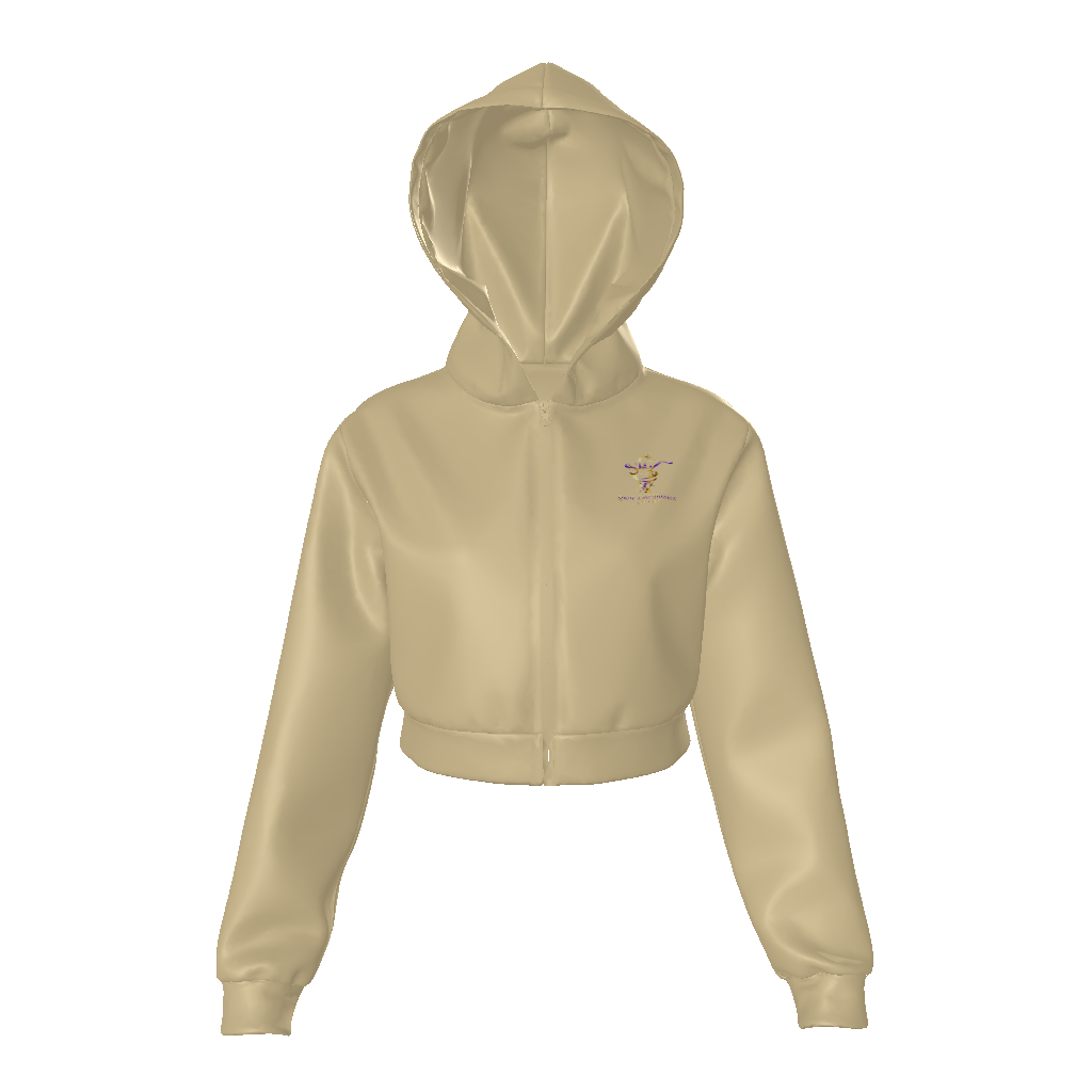 (No Matter…Good…Bad…Happy…Or Sad, God’s Soldiers Must Continue To Fight!) All-Over Print Women Zip Up Crop Hoodie – 320 GSM