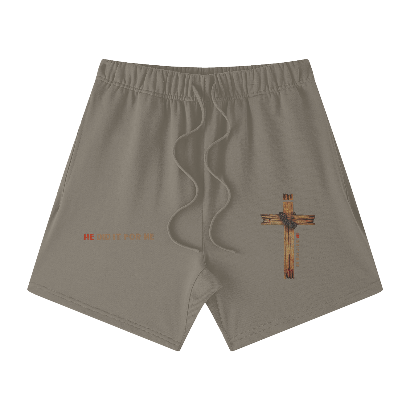He Did If For Me Streetwear Unisex Heavyweight Earth Tone Loose Fit FOG 100% Cotton Shorts - Image 21