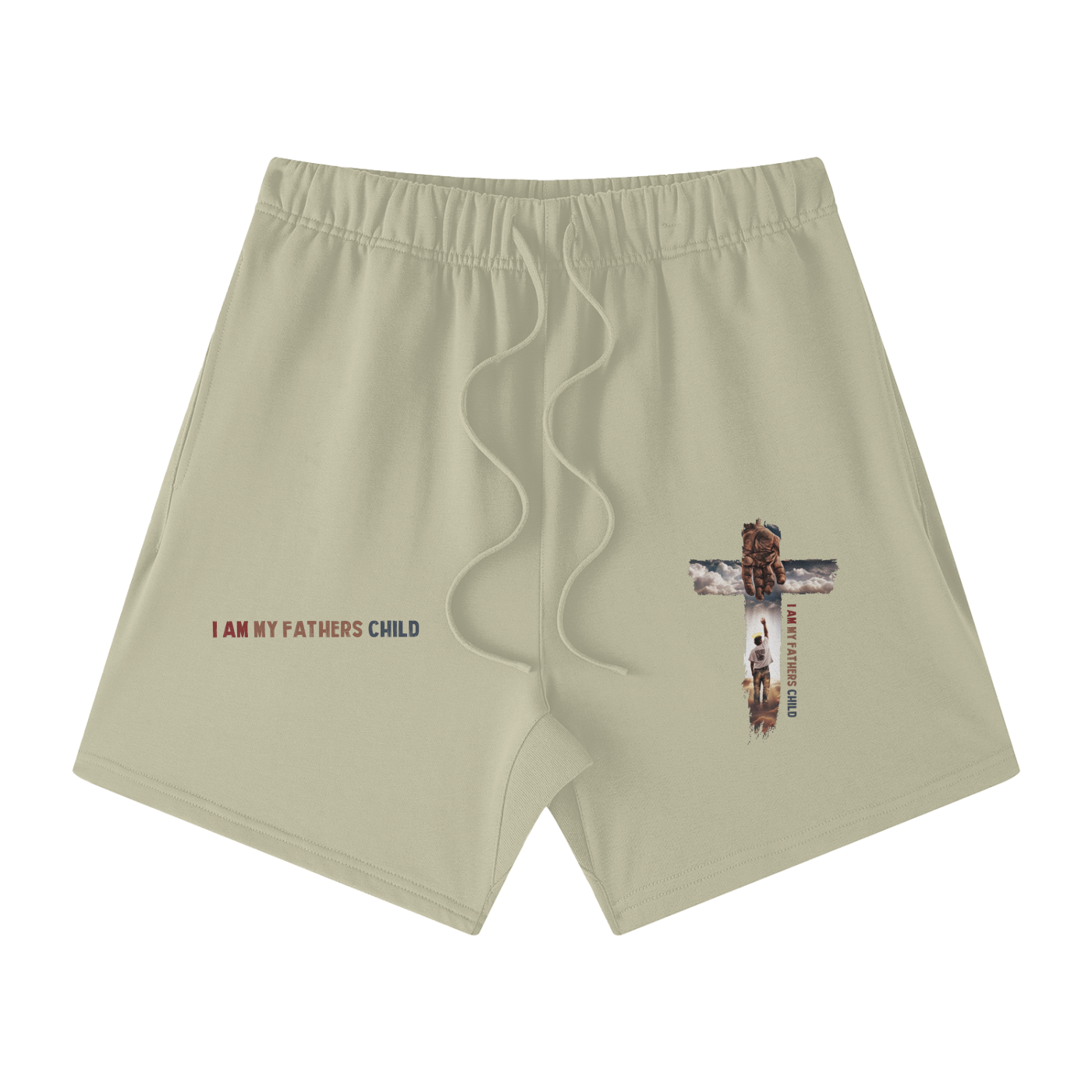I Am My Fathers Child Streetwear Unisex Heavyweight Earth Tone Loose Fit FOG 100% Cotton Shorts - Image 23