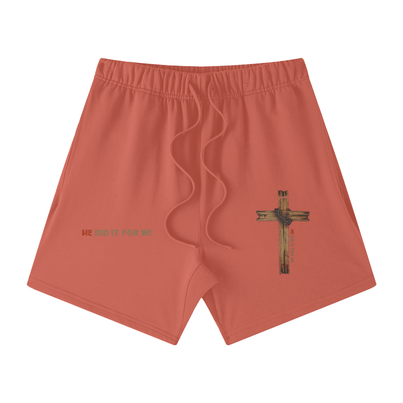 He Did If For Me Streetwear Unisex Heavyweight Earth Tone Loose Fit FOG 100% Cotton Shorts - Image 17
