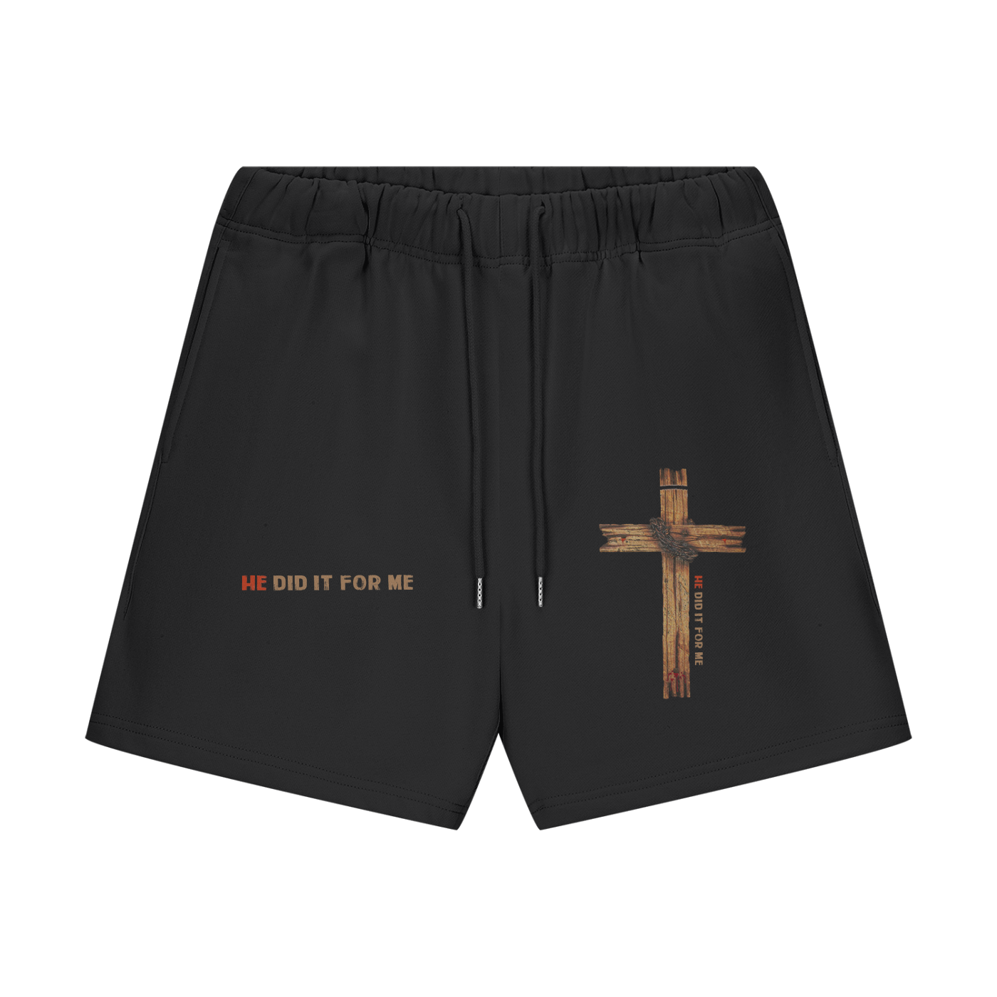 He Did It For Me Streetwear Unisex Heavyweight 460G Fleece Loose Fit Shorts - Image 3