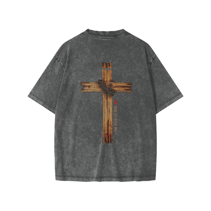 He did it for me Streetwear Kids American Vintage Washed 100% Cotton T-Shirt - Image 2