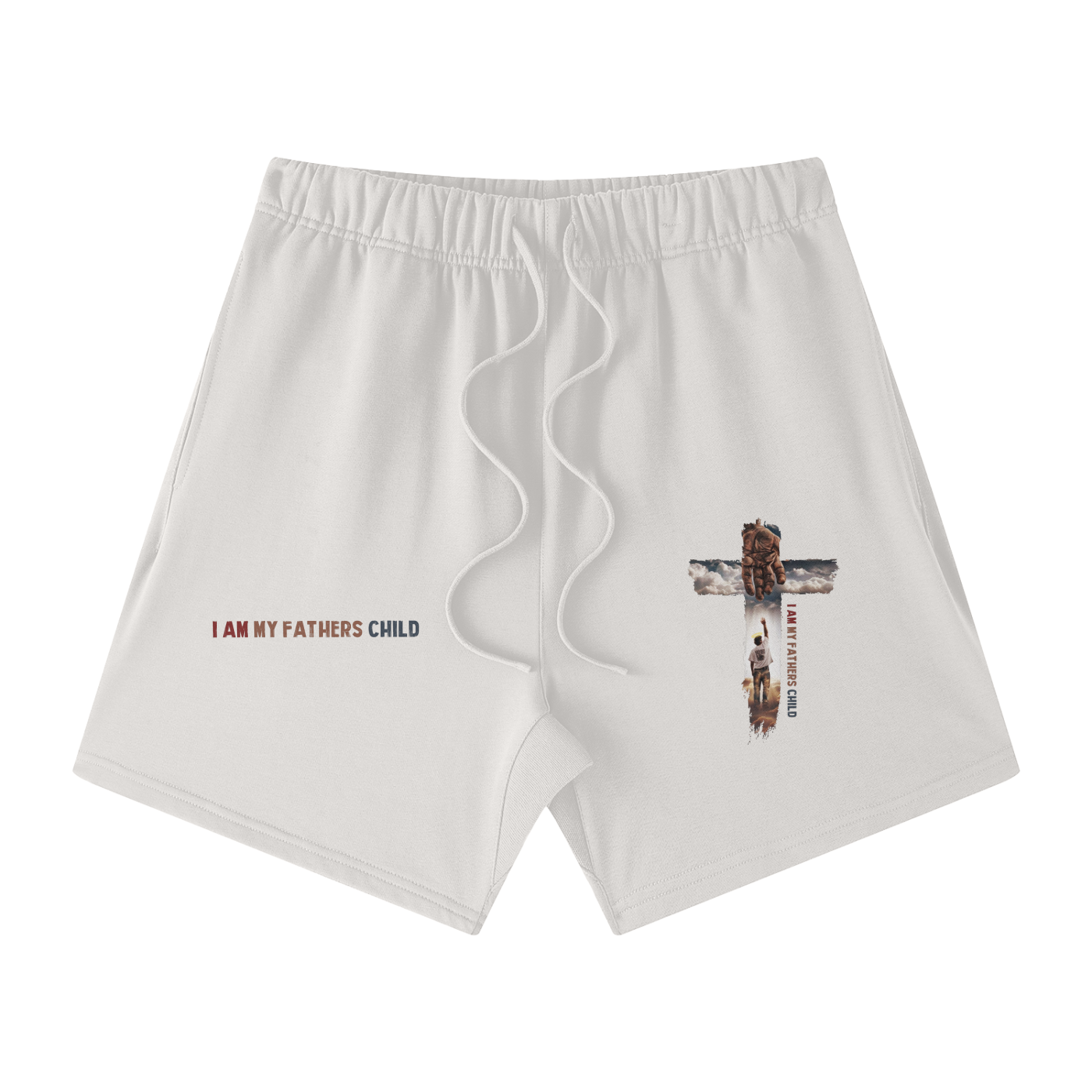 I Am My Fathers Child Streetwear Unisex Heavyweight Earth Tone Loose Fit FOG 100% Cotton Shorts - Image 5