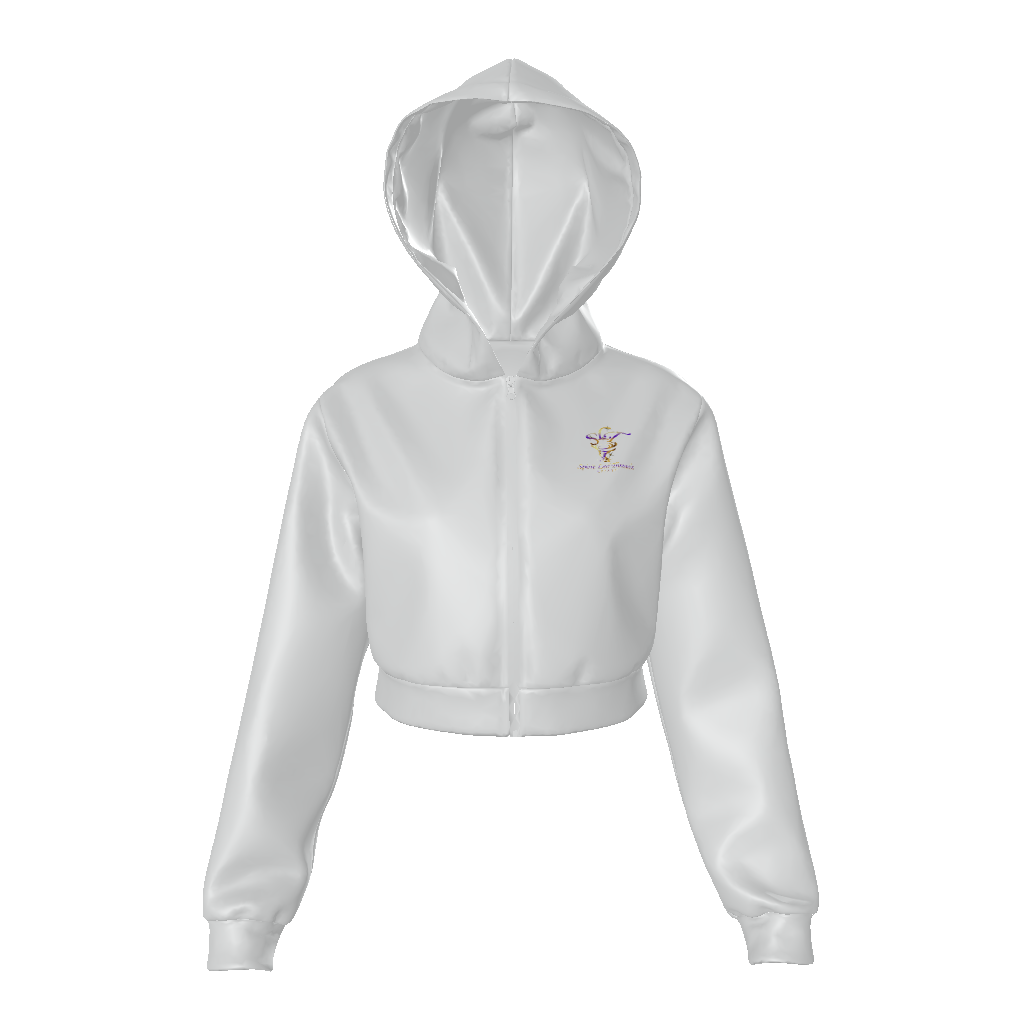 (No Matter…Good…Bad…Happy…Or Sad, God’s Soldiers Must Continue To Fight!) All-Over Print Women Zip Up Crop Hoodie – 320 GSM - Image 3