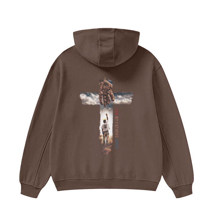 (I AM MY FATHERS CHILD) High Neck Insulated FOG Solid Color Fleece Hoodie - 320 GSM - Image 6