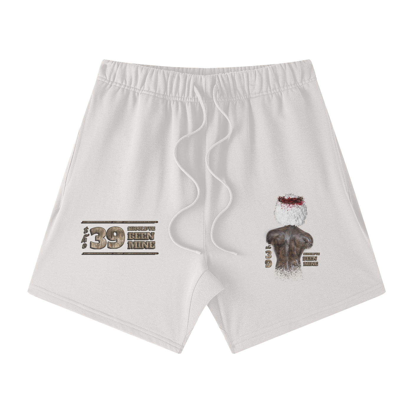 The 39 Shouldve Been Mine Streetwear Unisex Heavyweight Earth Tone Loose Fit FOG 100% Cotton Shorts - Image 5