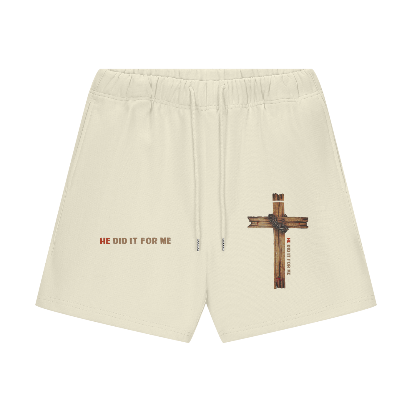 He Did It For Me Streetwear Unisex Heavyweight 460G Fleece Loose Fit Shorts - Image 5