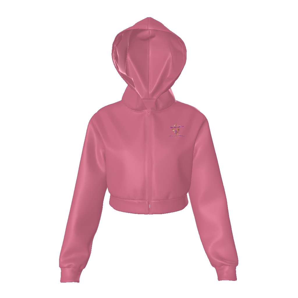 (No Matter…Good…Bad…Happy…Or Sad, God’s Soldiers Must Continue To Fight!) All-Over Print Women Zip Up Crop Hoodie – 320 GSM - Image 5