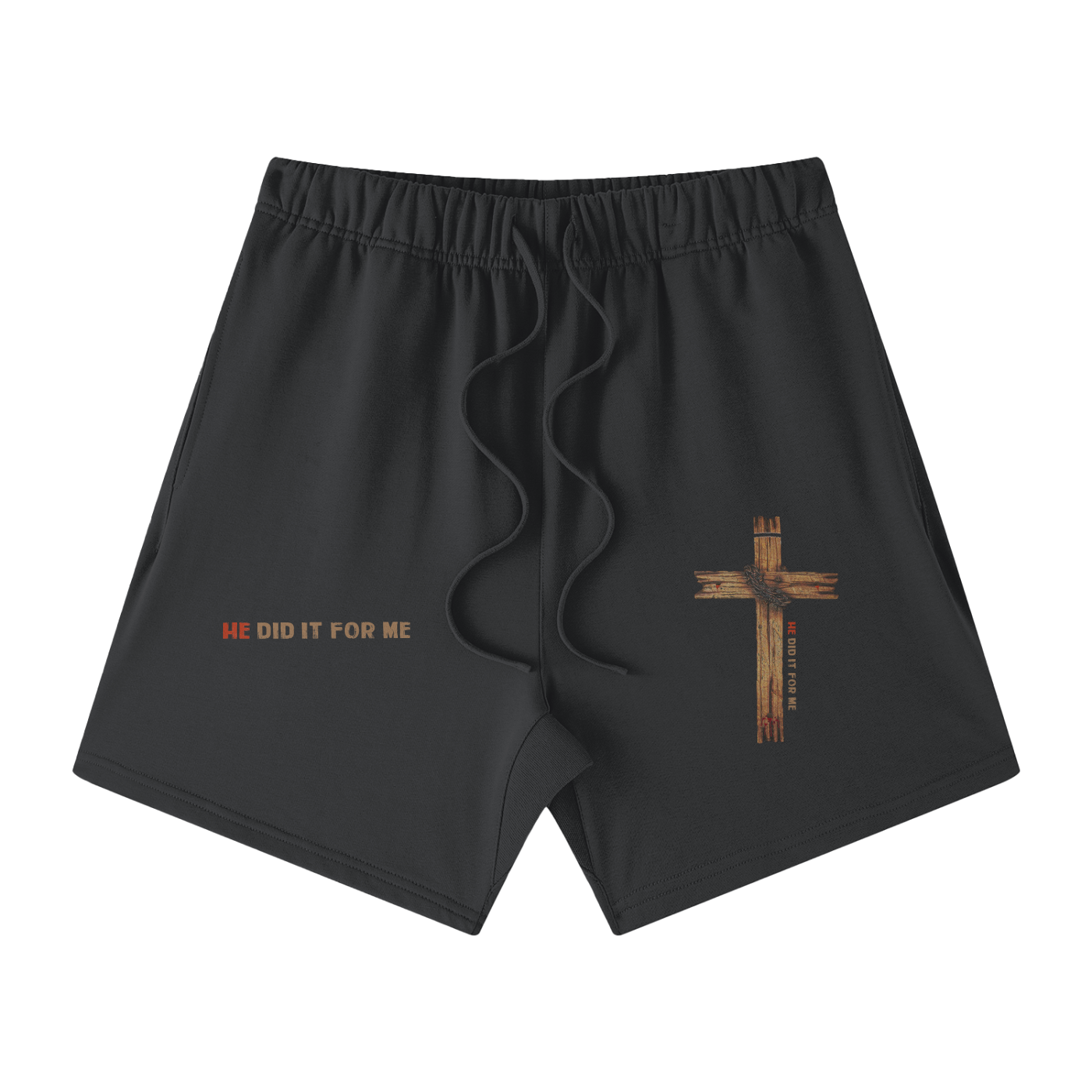 He Did If For Me Streetwear Unisex Heavyweight Earth Tone Loose Fit FOG 100% Cotton Shorts - Image 7