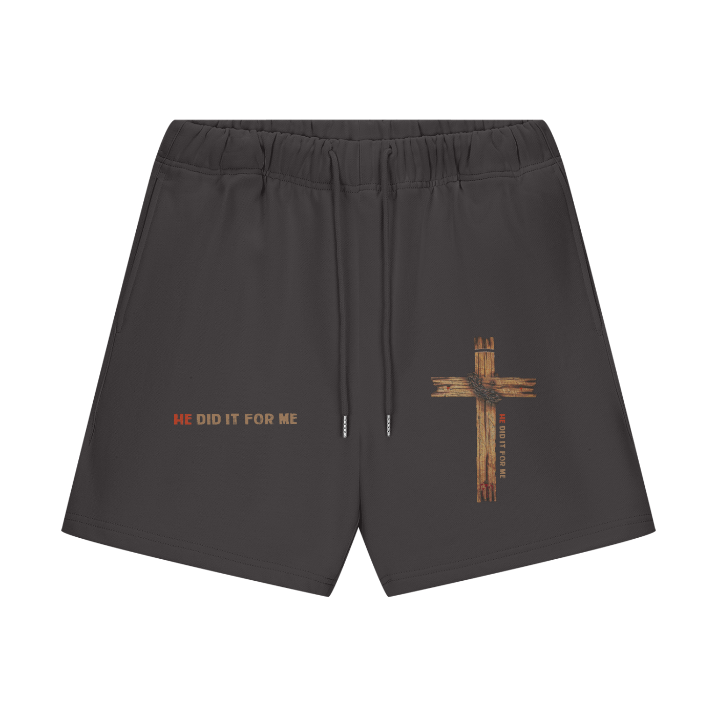 He Did It For Me Streetwear Unisex Heavyweight 460G Fleece Loose Fit Shorts - Image 7