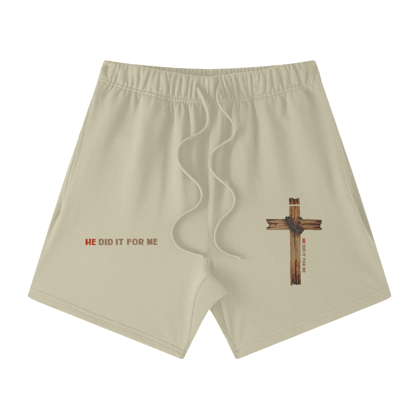 He Did If For Me Streetwear Unisex Heavyweight Earth Tone Loose Fit FOG 100% Cotton Shorts - Image 27
