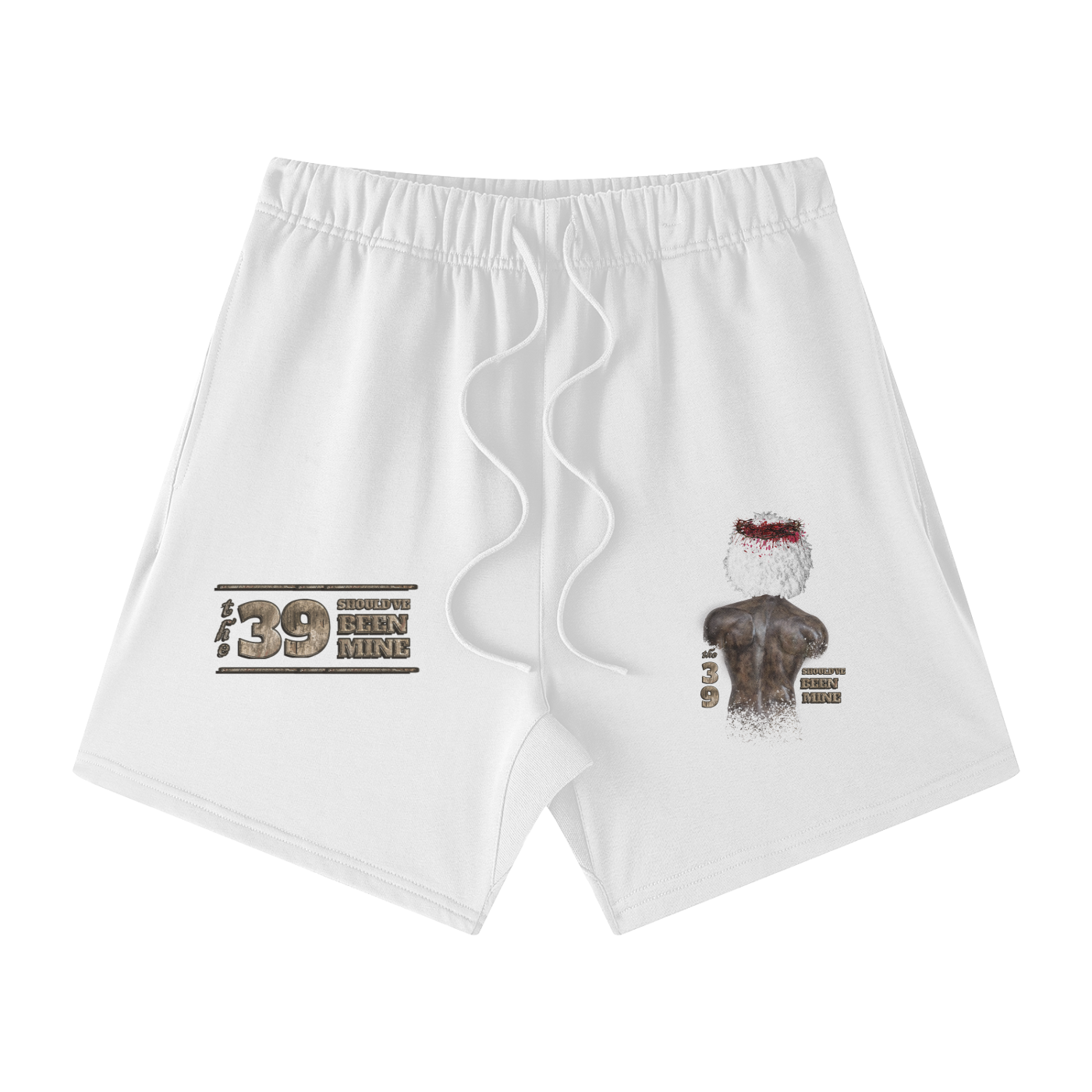 The 39 Shouldve Been Mine Streetwear Unisex Heavyweight Earth Tone Loose Fit FOG 100% Cotton Shorts - Image 3