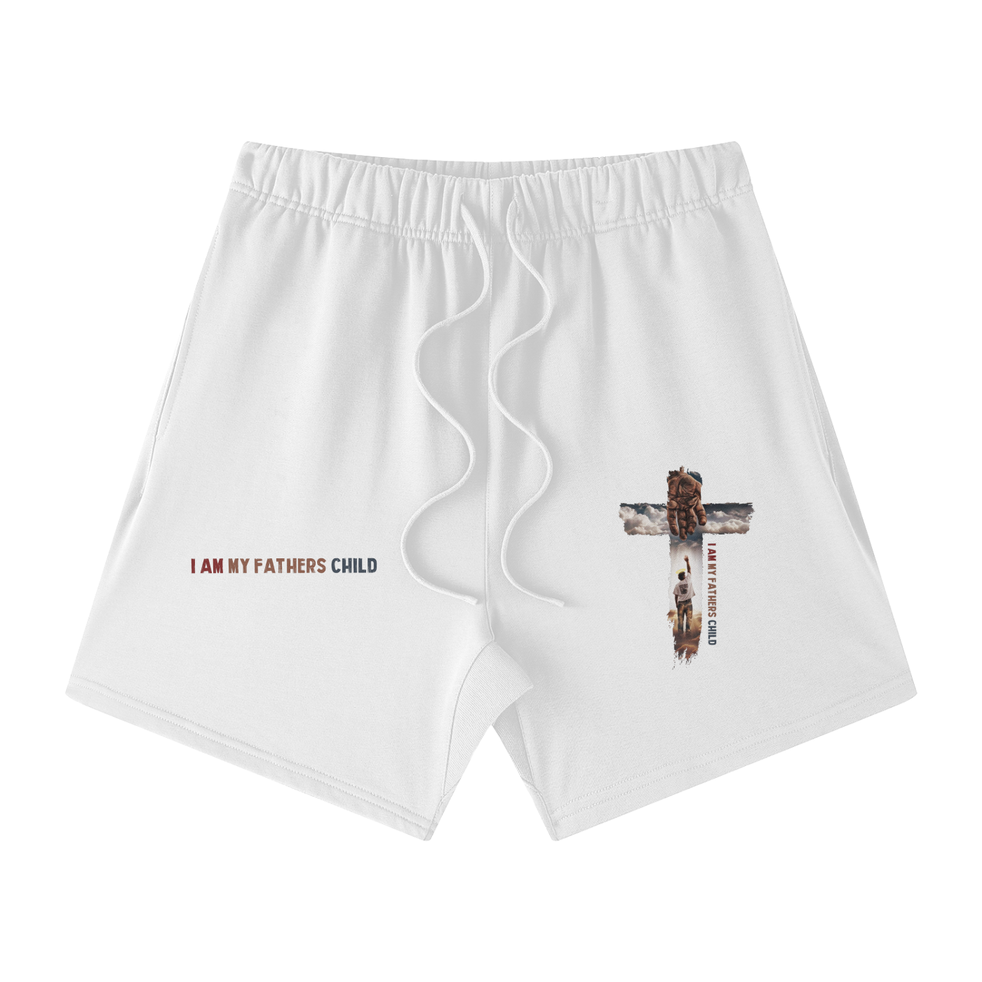 I Am My Fathers Child Streetwear Unisex Heavyweight Earth Tone Loose Fit FOG 100% Cotton Shorts - Image 3