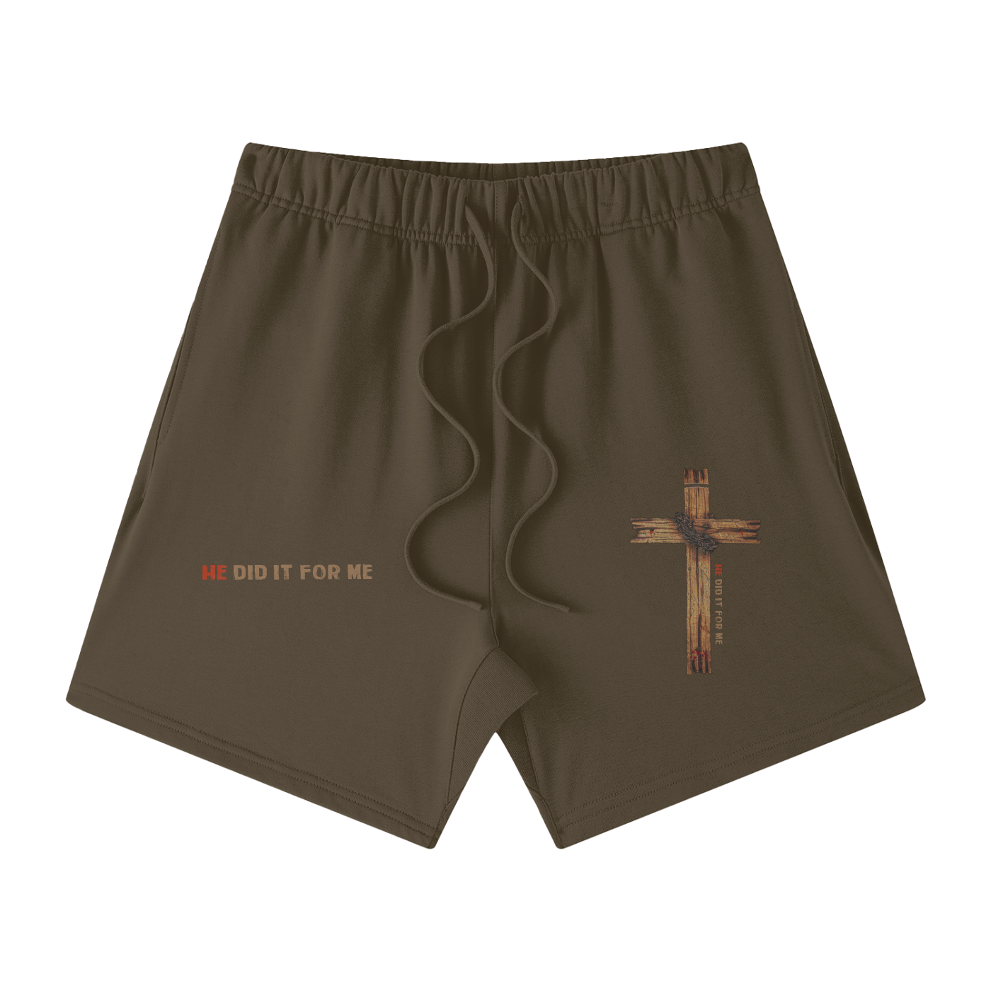 He Did If For Me Streetwear Unisex Heavyweight Earth Tone Loose Fit FOG 100% Cotton Shorts - Image 9