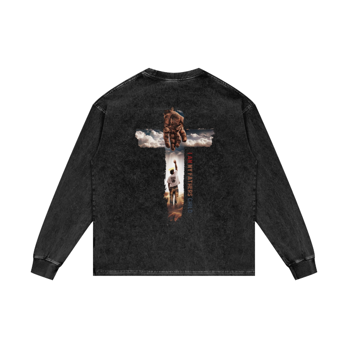 Acid Wash Oversize Long Sleeve T-Shirt - 250 GSM - Image 2