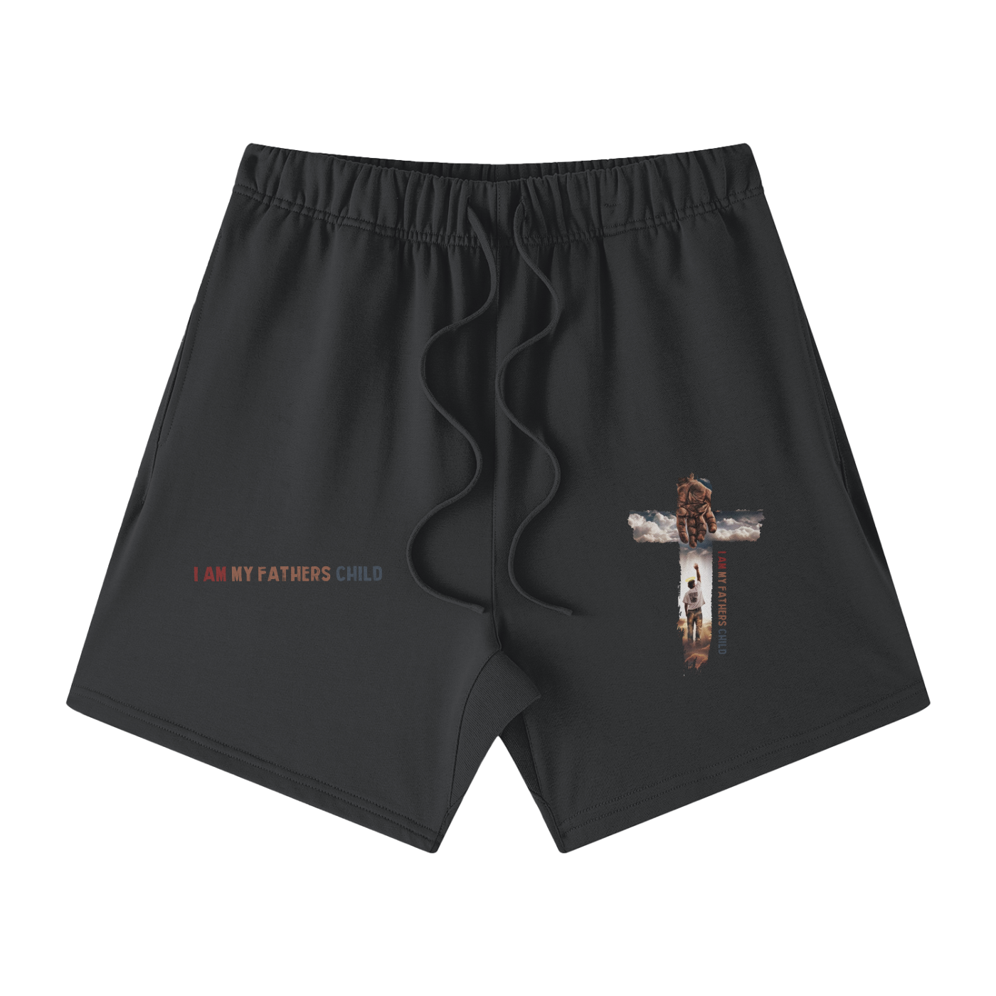 I Am My Fathers Child Streetwear Unisex Heavyweight Earth Tone Loose Fit FOG 100% Cotton Shorts - Image 7