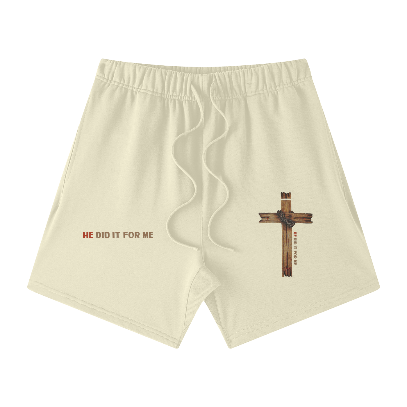 He Did If For Me Streetwear Unisex Heavyweight Earth Tone Loose Fit FOG 100% Cotton Shorts - Image 25