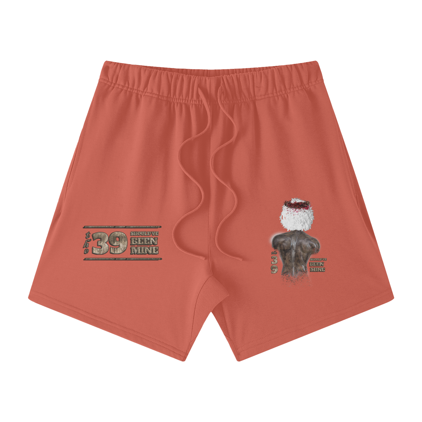 The 39 Shouldve Been Mine Streetwear Unisex Heavyweight Earth Tone Loose Fit FOG 100% Cotton Shorts - Image 17