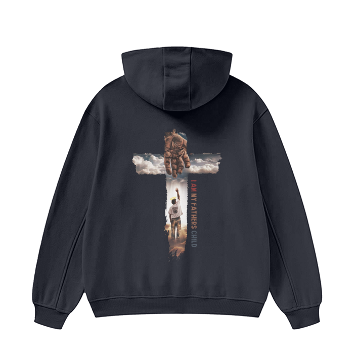 (I AM MY FATHERS CHILD) High Neck Insulated FOG Solid Color Fleece Hoodie - 320 GSM - Image 2