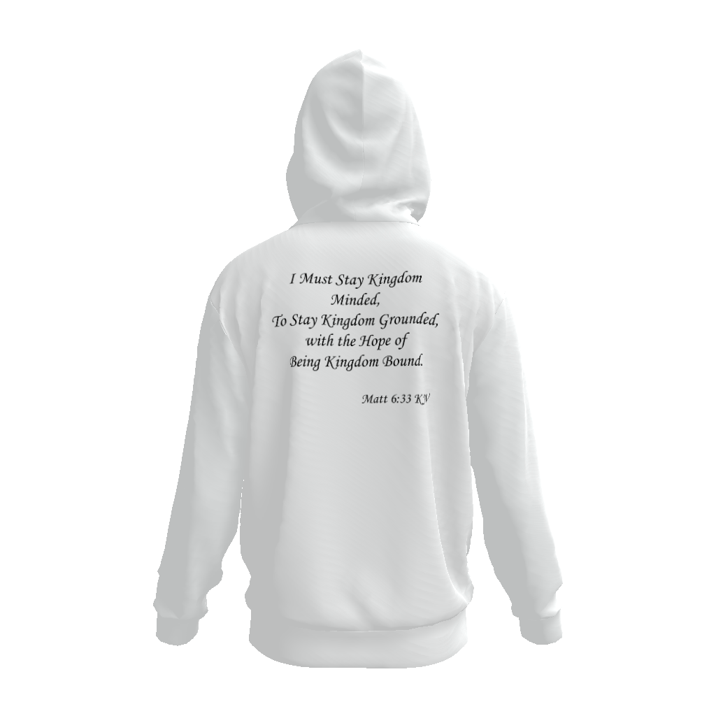 (I Must Stay Kingdom Minded, To Stay Kingdom Grounded, with the Hope of Being Kingdom Bound. Matt 6:33 KJV) All-Over Print Unisex Basic Hoodie – 385 GSM - Image 4