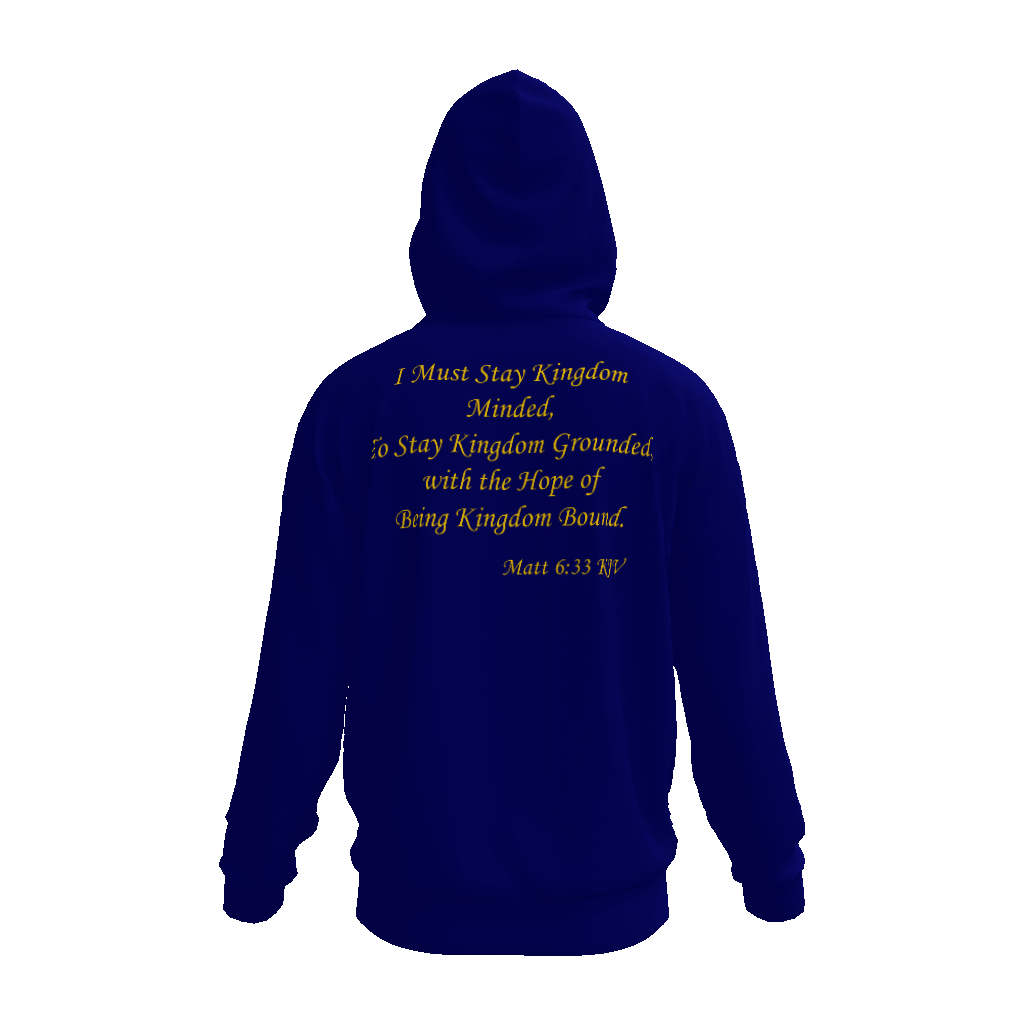 (I Must Stay Kingdom Minded, To Stay Kingdom Grounded, with the Hope of Being Kingdom Bound. Matt 6:33 KJV) All-Over Print Unisex Basic Hoodie – 385 GSM - Image 2