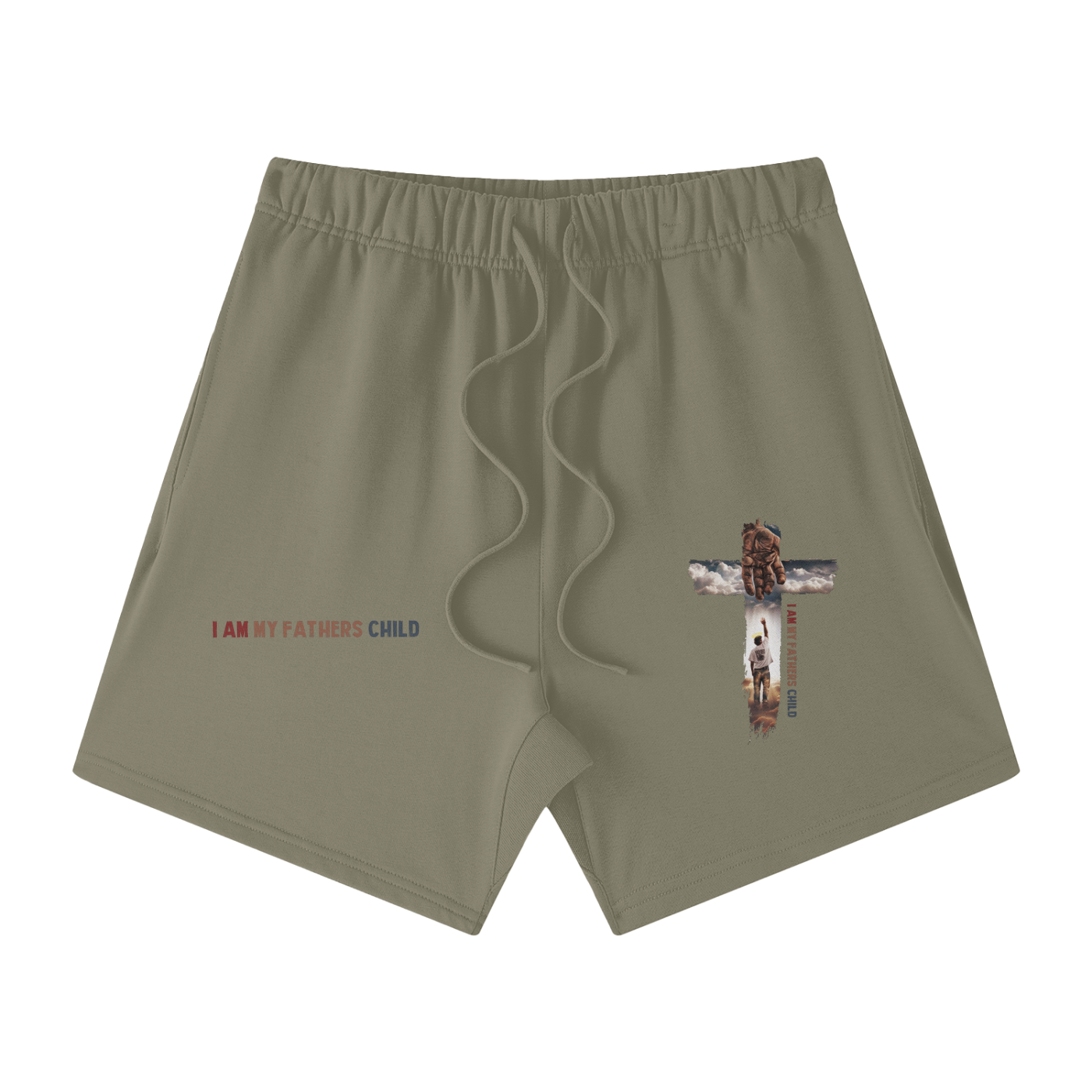 I Am My Fathers Child Streetwear Unisex Heavyweight Earth Tone Loose Fit FOG 100% Cotton Shorts - Image 19