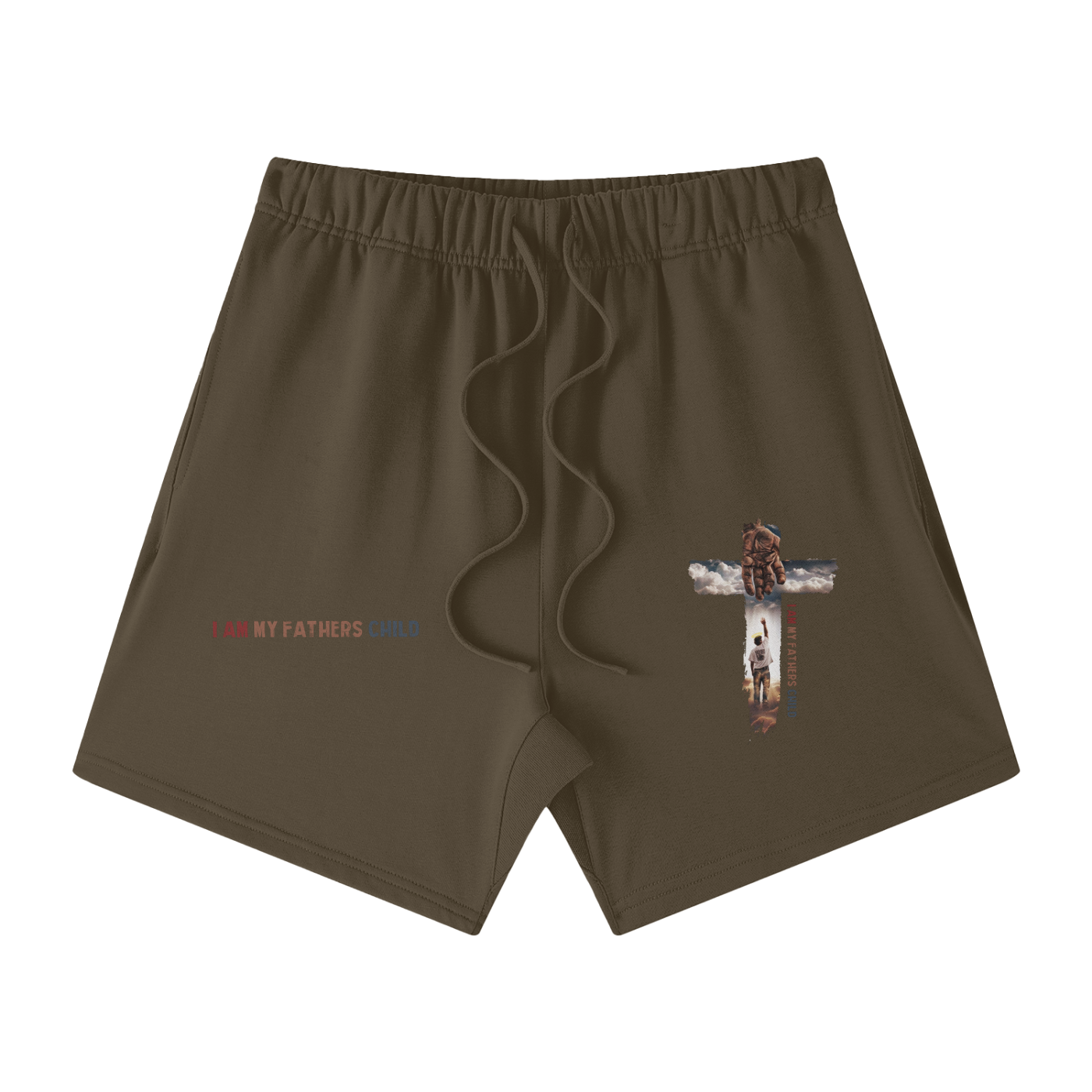 I Am My Fathers Child Streetwear Unisex Heavyweight Earth Tone Loose Fit FOG 100% Cotton Shorts - Image 9