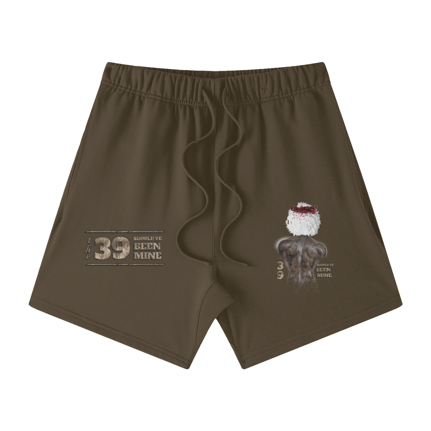 The 39 Shouldve Been Mine Streetwear Unisex Heavyweight Earth Tone Loose Fit FOG 100% Cotton Shorts - Image 9