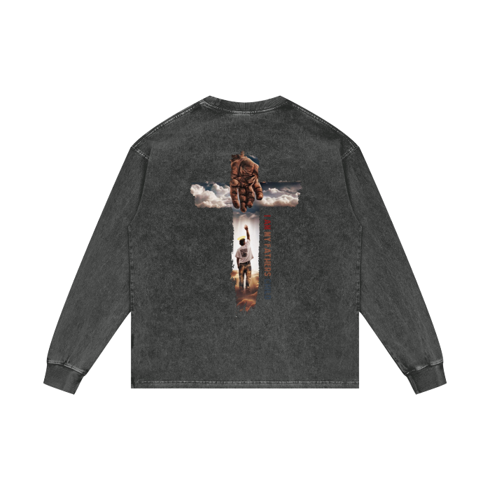 Acid Wash Oversize Long Sleeve T-Shirt - 250 GSM - Image 6