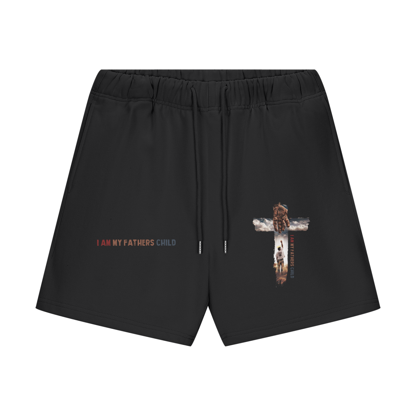 I Am My Fathers Child Streetwear Unisex Heavyweight 460G Fleece Loose Fit Shorts - Image 3