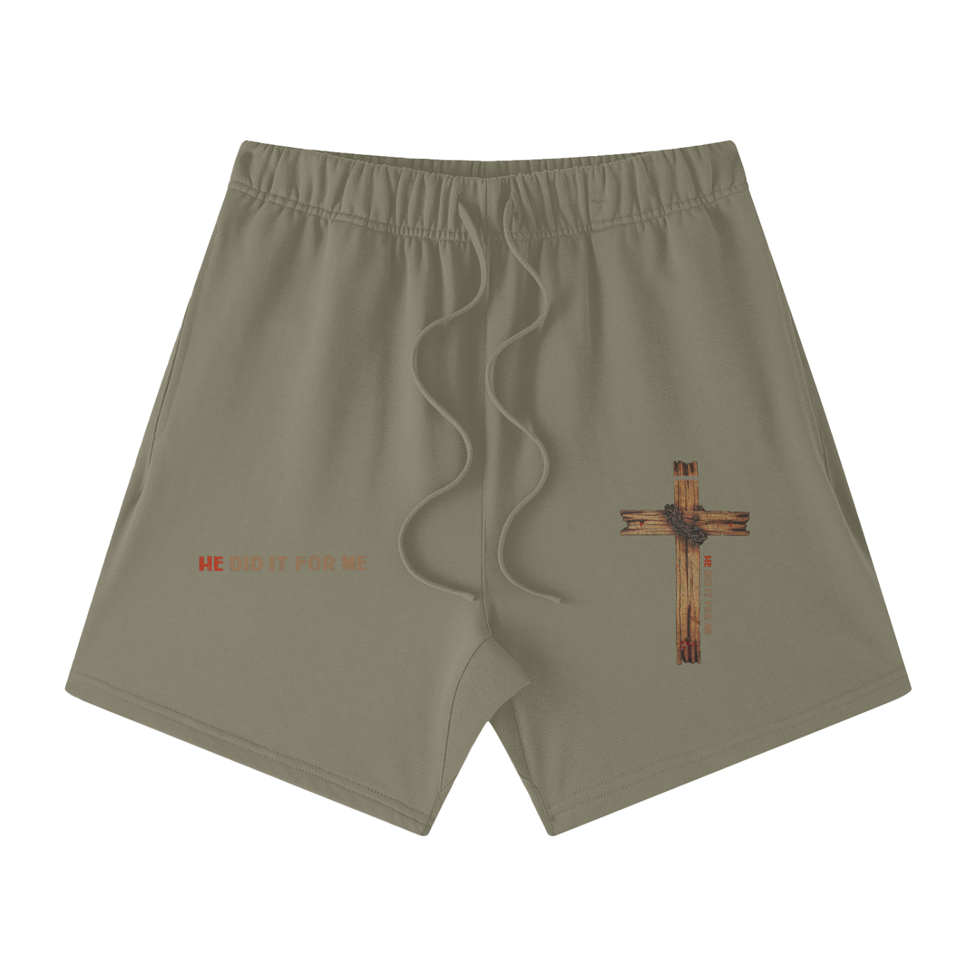 He Did If For Me Streetwear Unisex Heavyweight Earth Tone Loose Fit FOG 100% Cotton Shorts - Image 19