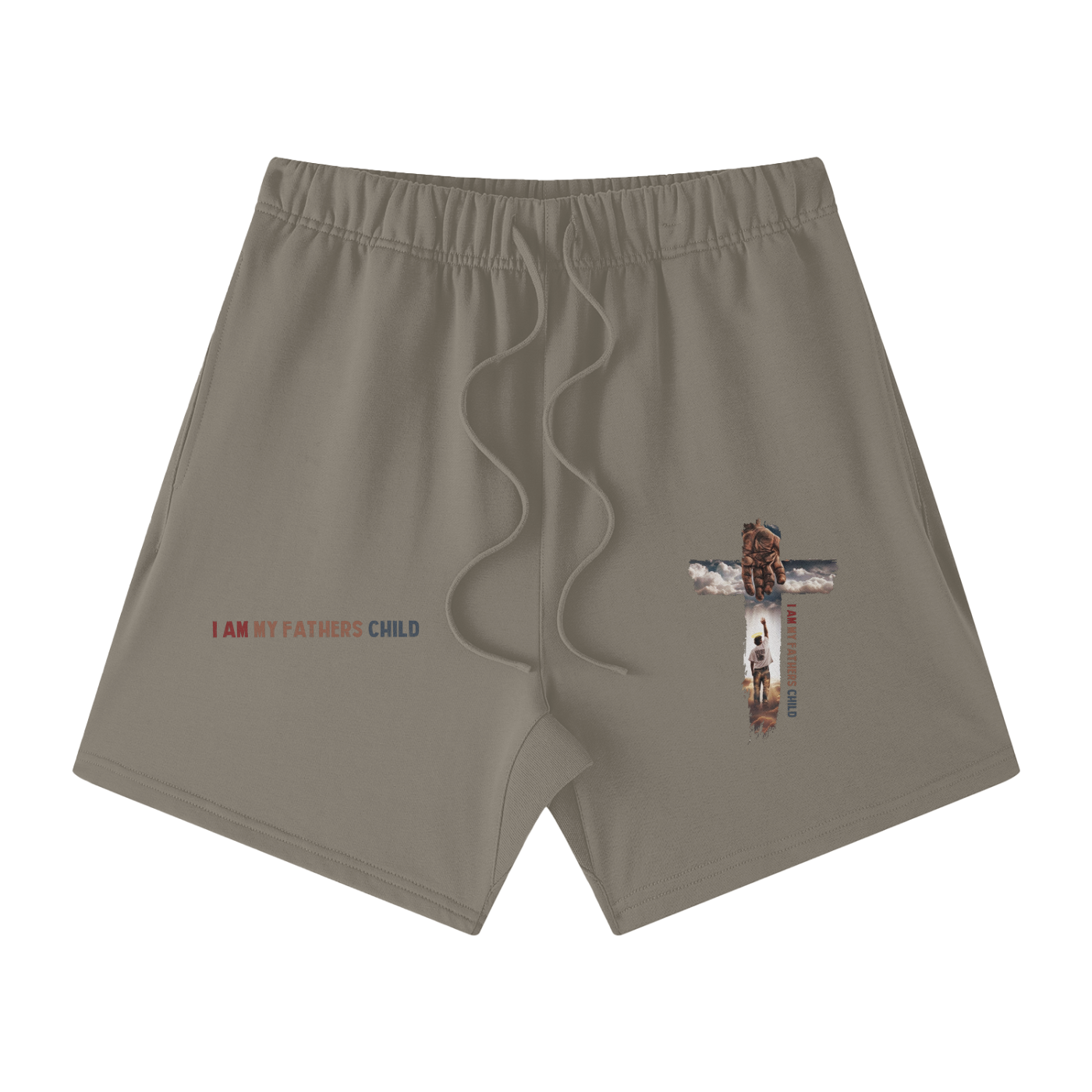 I Am My Fathers Child Streetwear Unisex Heavyweight Earth Tone Loose Fit FOG 100% Cotton Shorts - Image 21