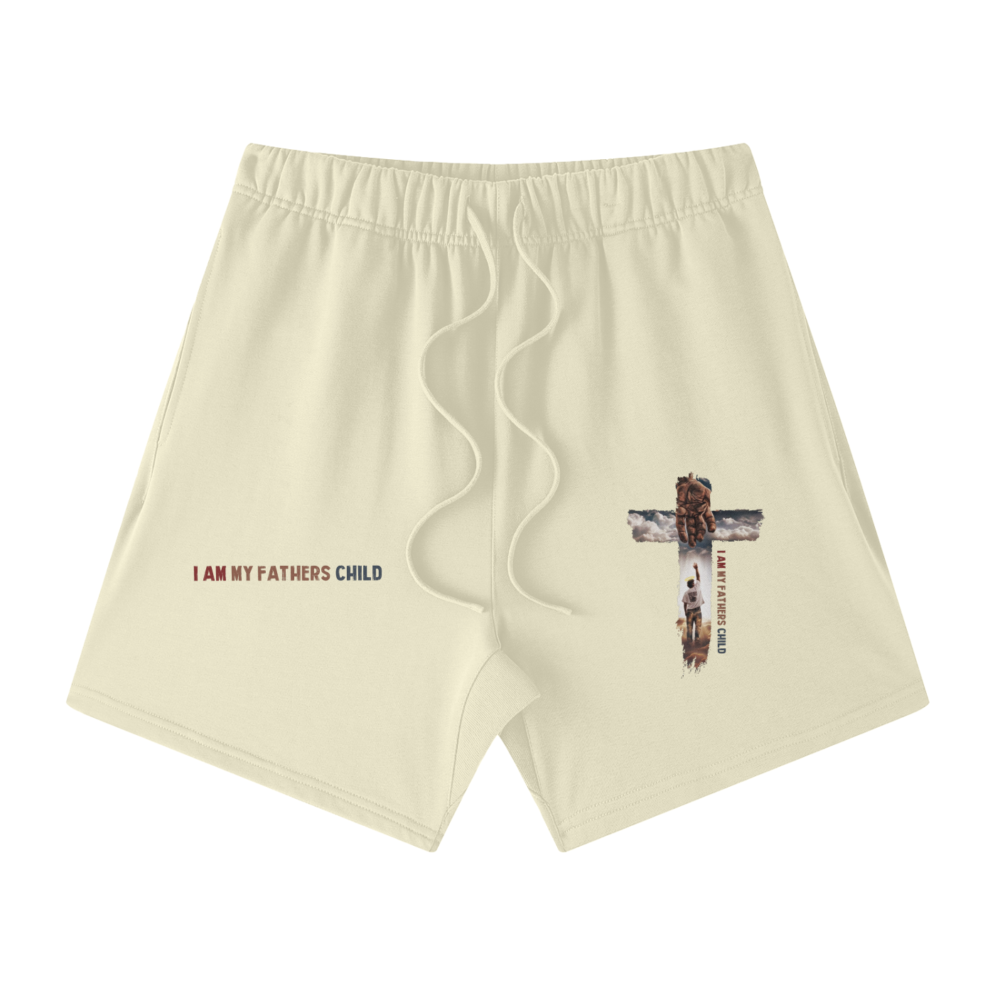 I Am My Fathers Child Streetwear Unisex Heavyweight Earth Tone Loose Fit FOG 100% Cotton Shorts - Image 25