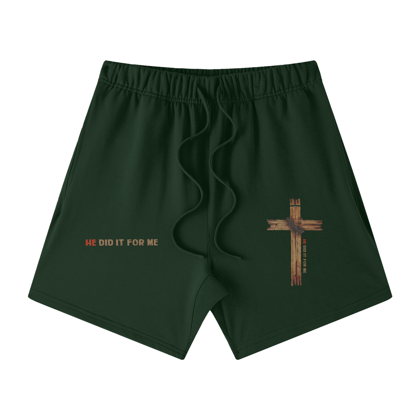 He Did If For Me Streetwear Unisex Heavyweight Earth Tone Loose Fit FOG 100% Cotton Shorts - Image 11