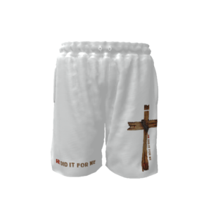 He Did It For Me All-Over Print Men's Basketball Shorts Fast Drying
