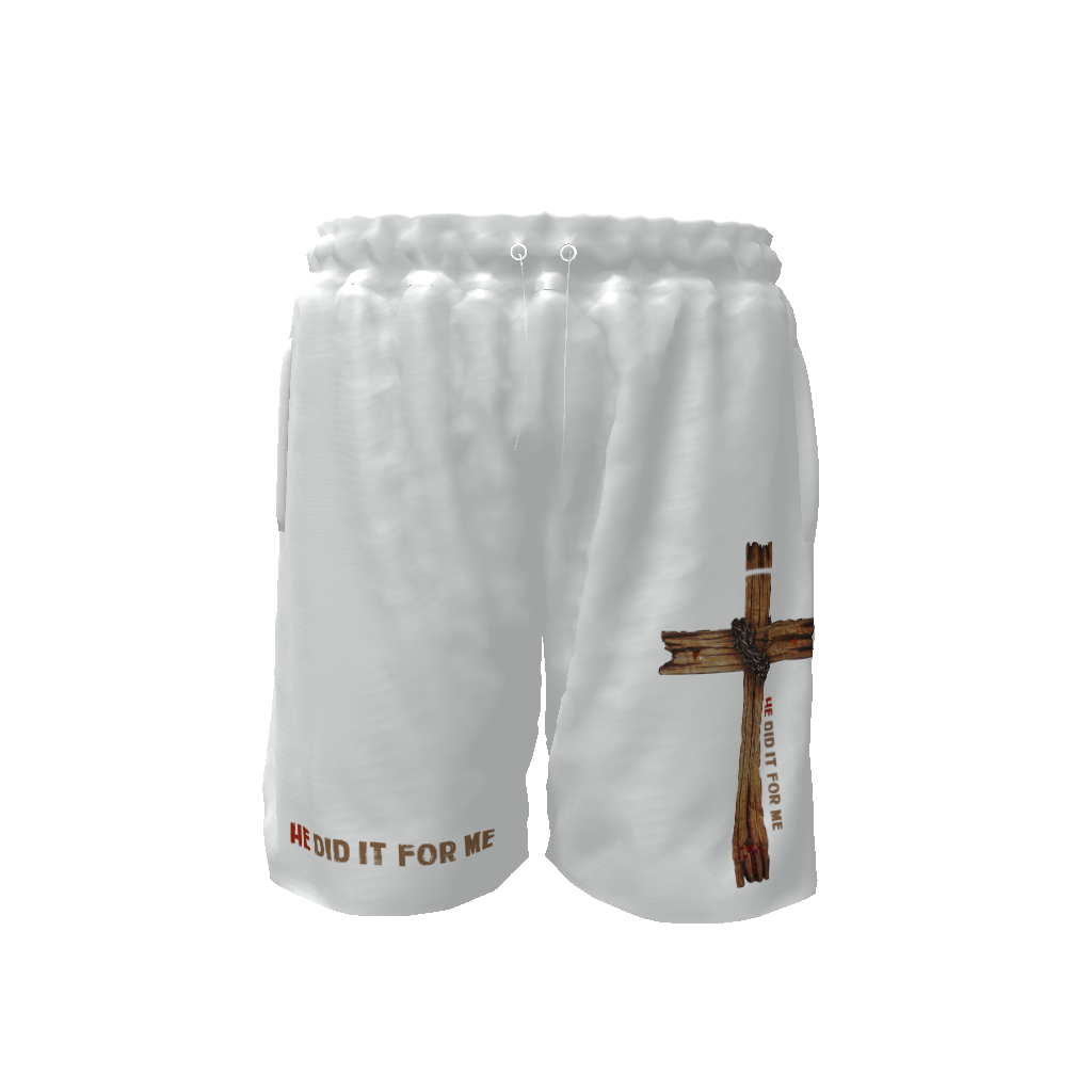 He Did It For Me All-Over Print Men's Basketball Shorts Fast Drying