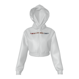 (I Am My Fathers Child) All-Over Print Women's Zip Up Crop Hoodie – 320 GSM