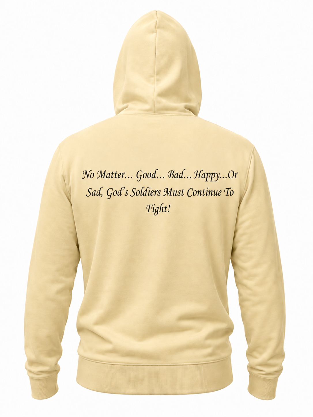 (No Matter…Good…Bad…Happy…Or Sad, God’s Soldiers Must Continue To Fight!) All-Over Print Unisex Basic Hoodie All-Over Print Men’s Zip Hoodie – 320 GSM - Image 2