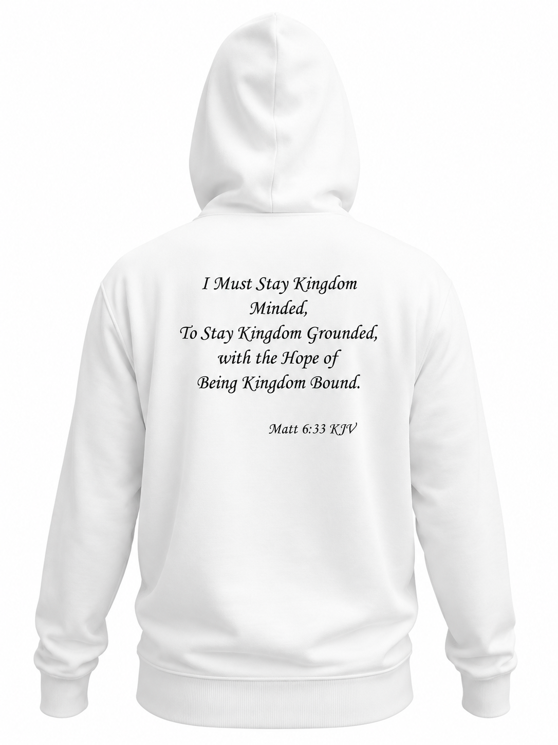 (I Must Stay Kingdom Minded, To Stay Kingdom Grounded, with the Hope of Being Kingdom Bound. Matt 6:33 KJV) All-Over Print Unisex Basic Hoodie All-Over Print Men's Zip Hoodie – 320 GSM - Image 4