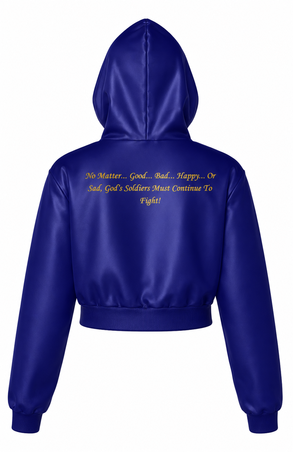 (No Matter…Good…Bad…Happy…Or Sad, God’s Soldiers Must Continue To Fight!) All-Over Print Women Zip Up Crop Hoodie – 320 GSM - Image 12